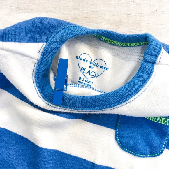 Blue Striped Tank Jumpsuit | 0-3 Mo Sleeveless - Picture 3 of 5